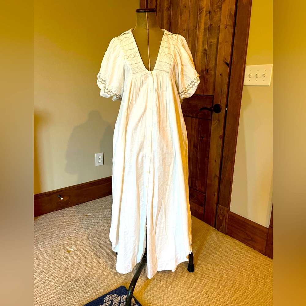 Free people puff sleeve maxi dress